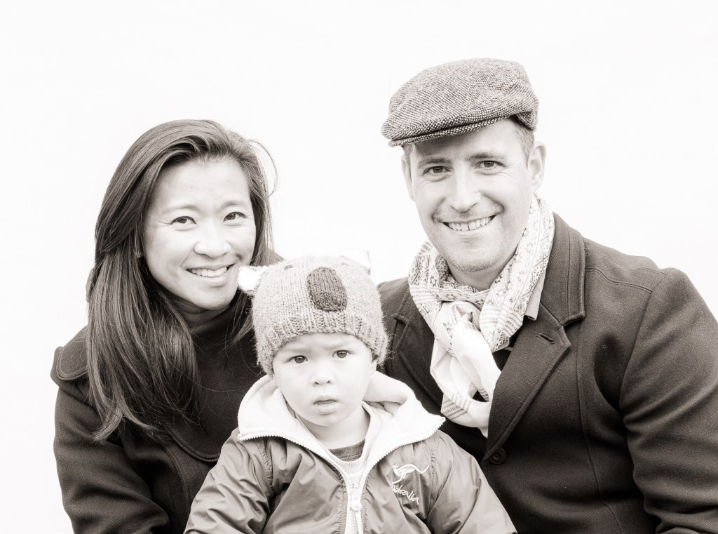 Woman and man with a child